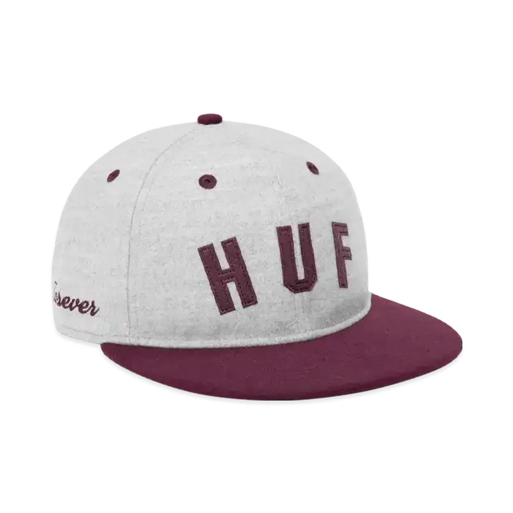 HUF x NEW ERA Shortstop Hat "Ash/Burgundy"