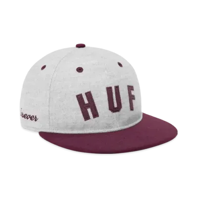 HUF x NEW ERA Shortstop Hat "Ash/Burgundy"