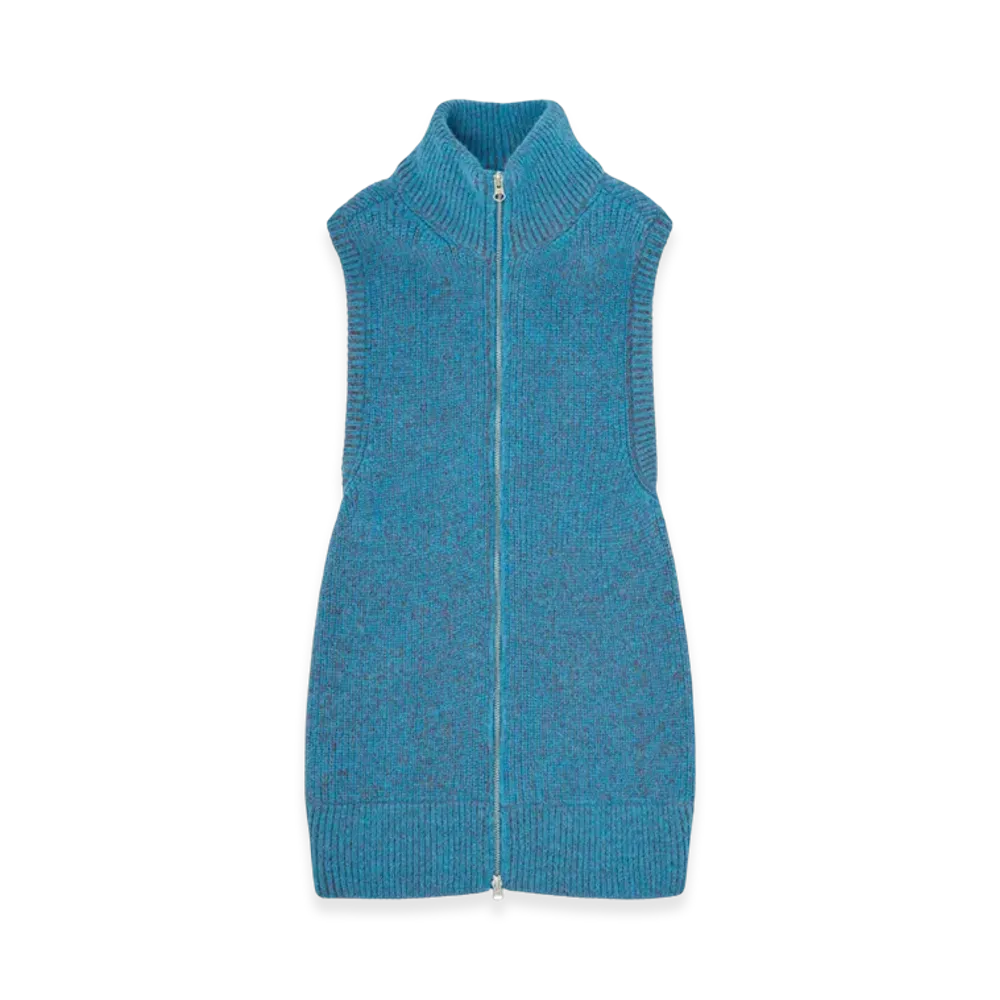 MM6 Maison Margiela Women's Zip Open Back Sweater "Blue Stripes"