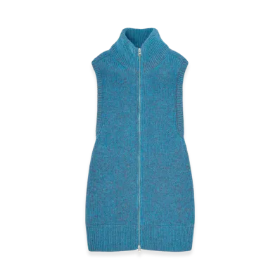 MM6 Maison Margiela Women's Zip Open Back Sweater "Blue Stripes"