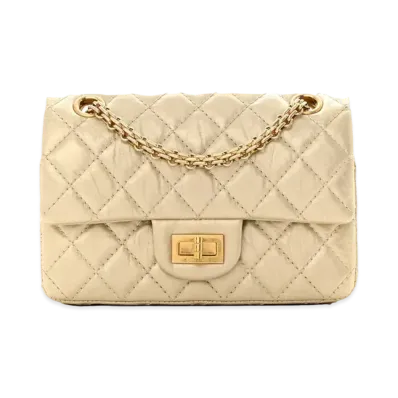 CHANEL 2.55 Chain Shoulder Metallic Aged Calfskin "Gold/Gold"