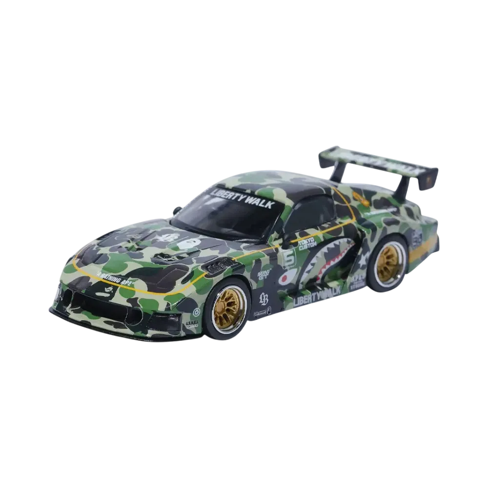 自動車 BAPE X LBWK MINI GT ABC CAMO FD RX7 1/18 TSMモデル/アベイシングエイプ ミニGT LBWK ABC カモ FD RX7 1/18の
