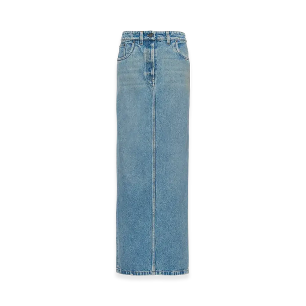 PRADA Women's Denim Maxi-Skirt "Mid Blue"