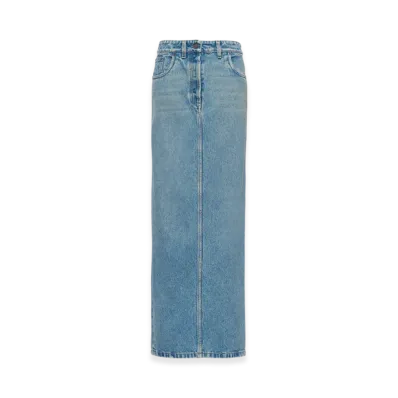 PRADA Women's Denim Maxi-Skirt "Mid Blue"