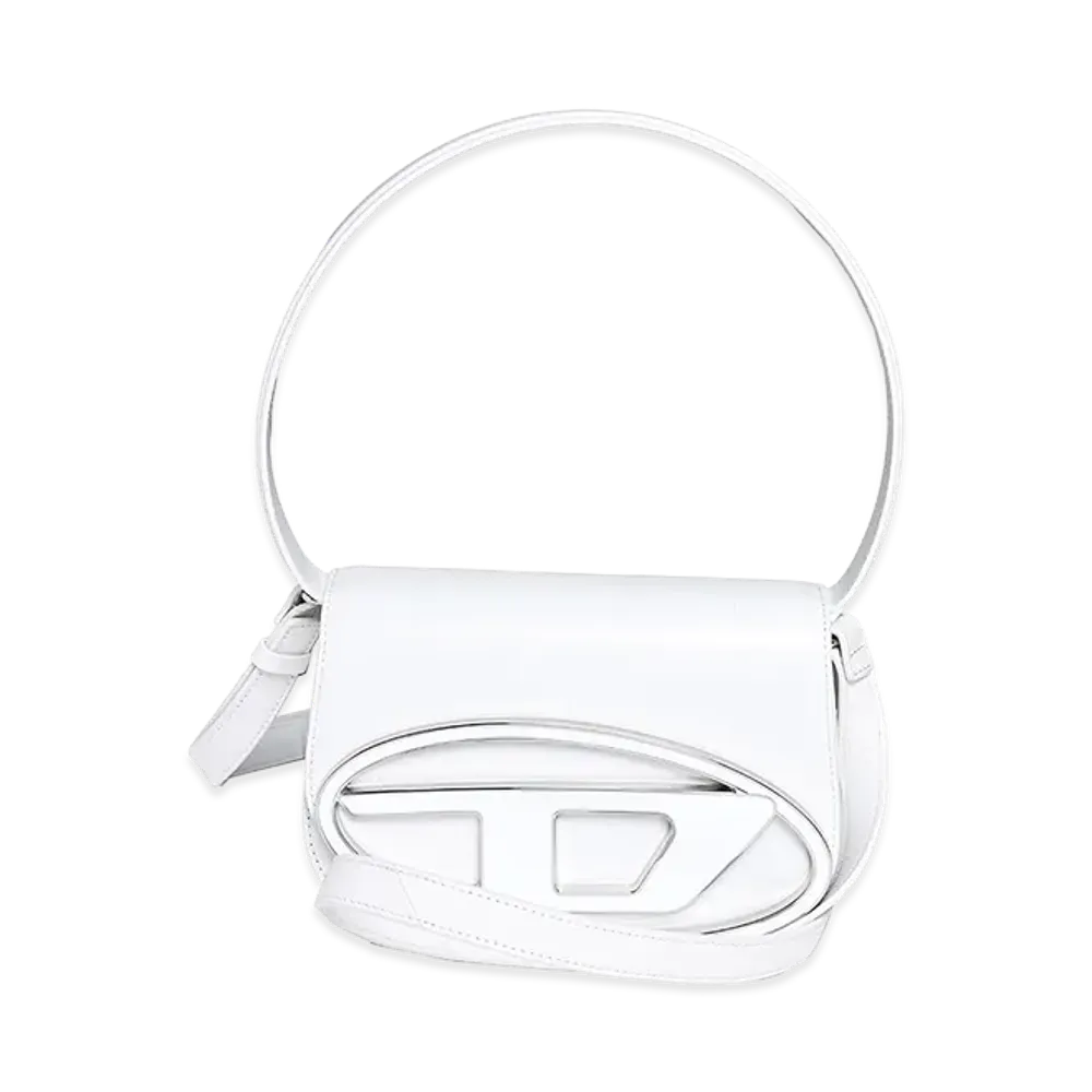 Diesel Women's Leather D Logo 2-Way Handbag 1DR M "White"