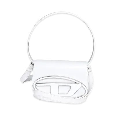 Diesel Women's Leather D Logo 2-Way Handbag 1DR M "White"
