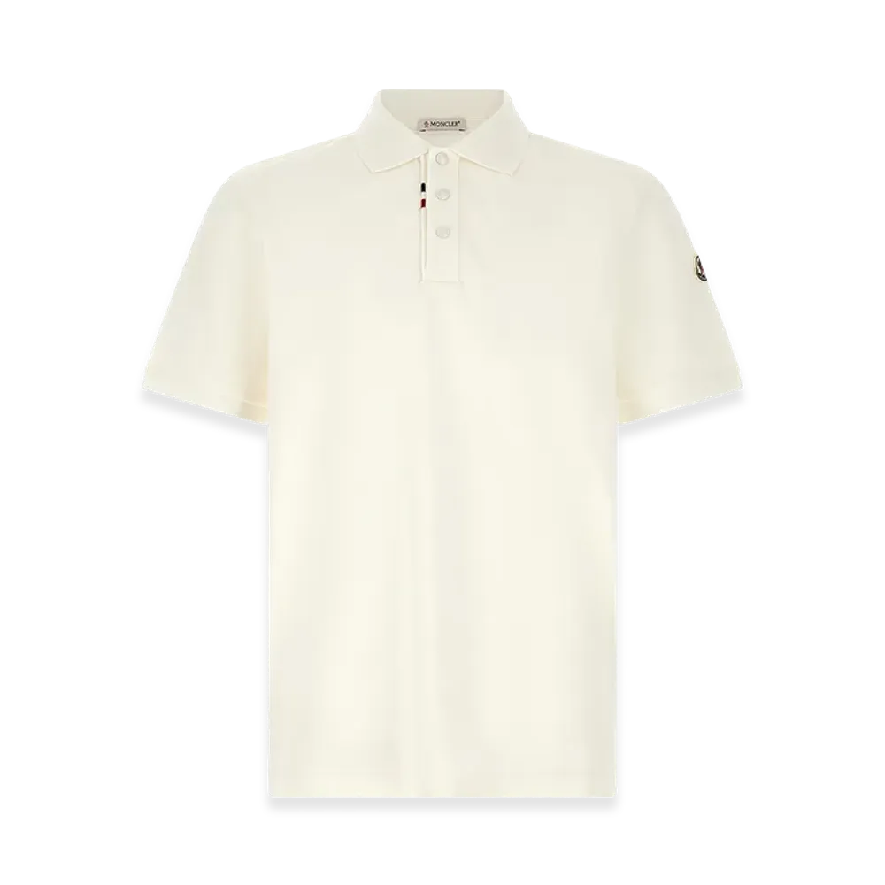 MONCLER Logo Patch Polo Shirt "White"