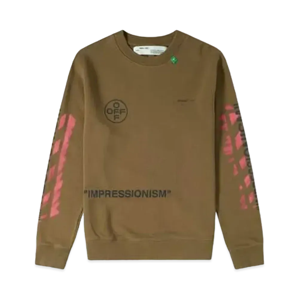 OFF-WHITE Impressionism' Diag Stencil Sweatshirt "Green"