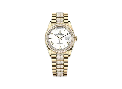 ROLEX Day-Date 36mm Yellow Gold Diamond 128348RBR "White"