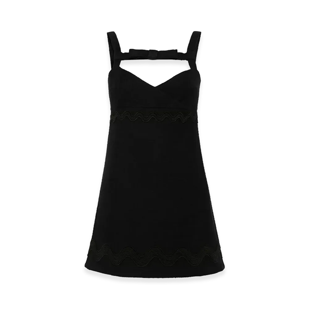 PATOU Women's Scallop-Trim Mini Dress "Black"