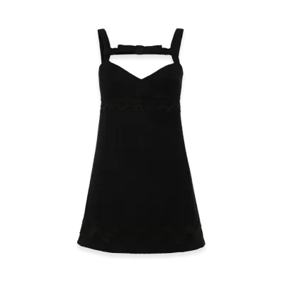 PATOU Women's Scallop-Trim Mini Dress "Black"
