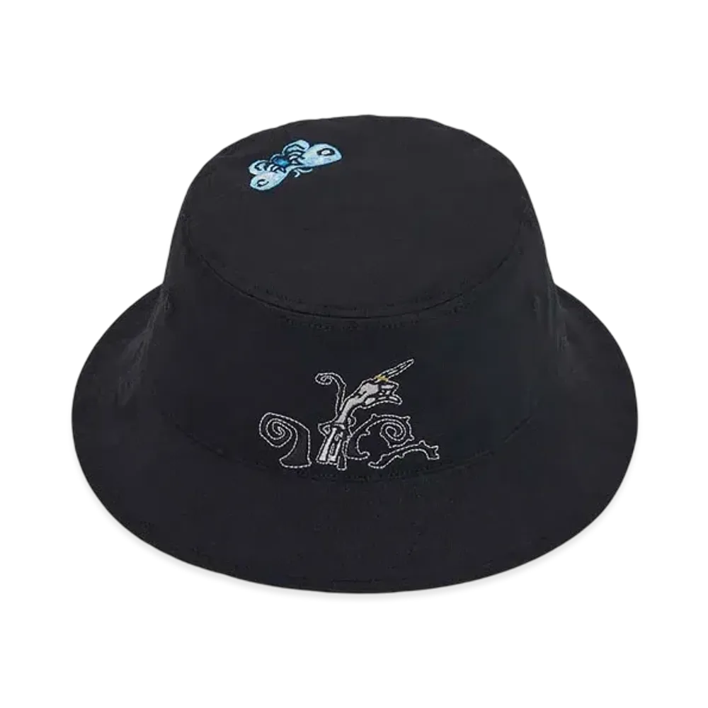 graniph x Tim Burton's Corpse Bride The World Of The Living And The Dead Reversible Bucket Hat "Black"