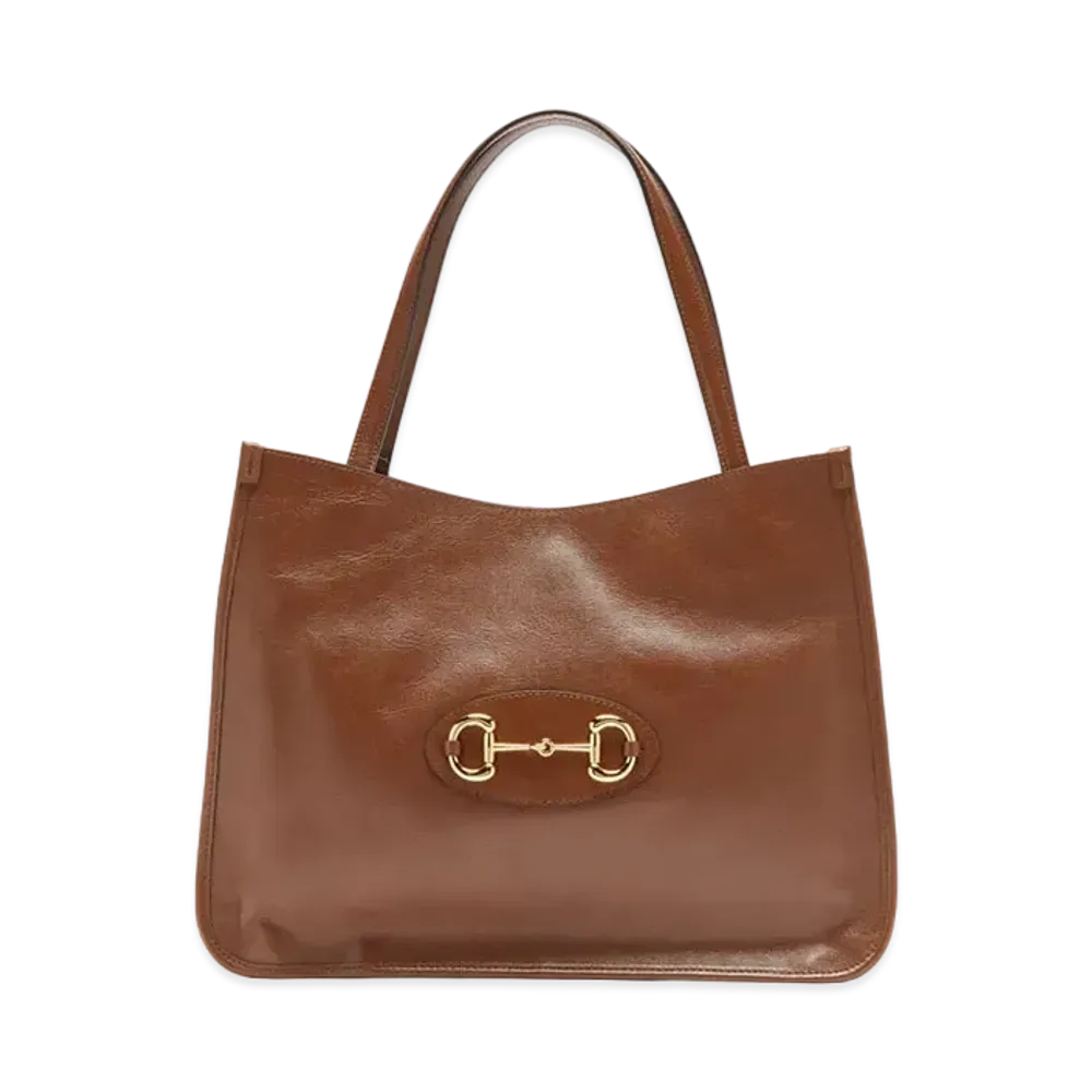 GUCCI Horsebit 1955 Tote Bag "Brown"