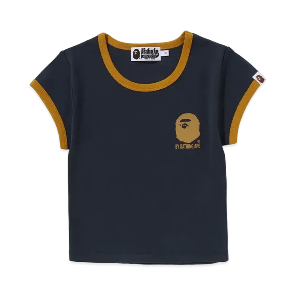 A BATHING APE Bathing Ape Cropped Trim Tee "Navy"