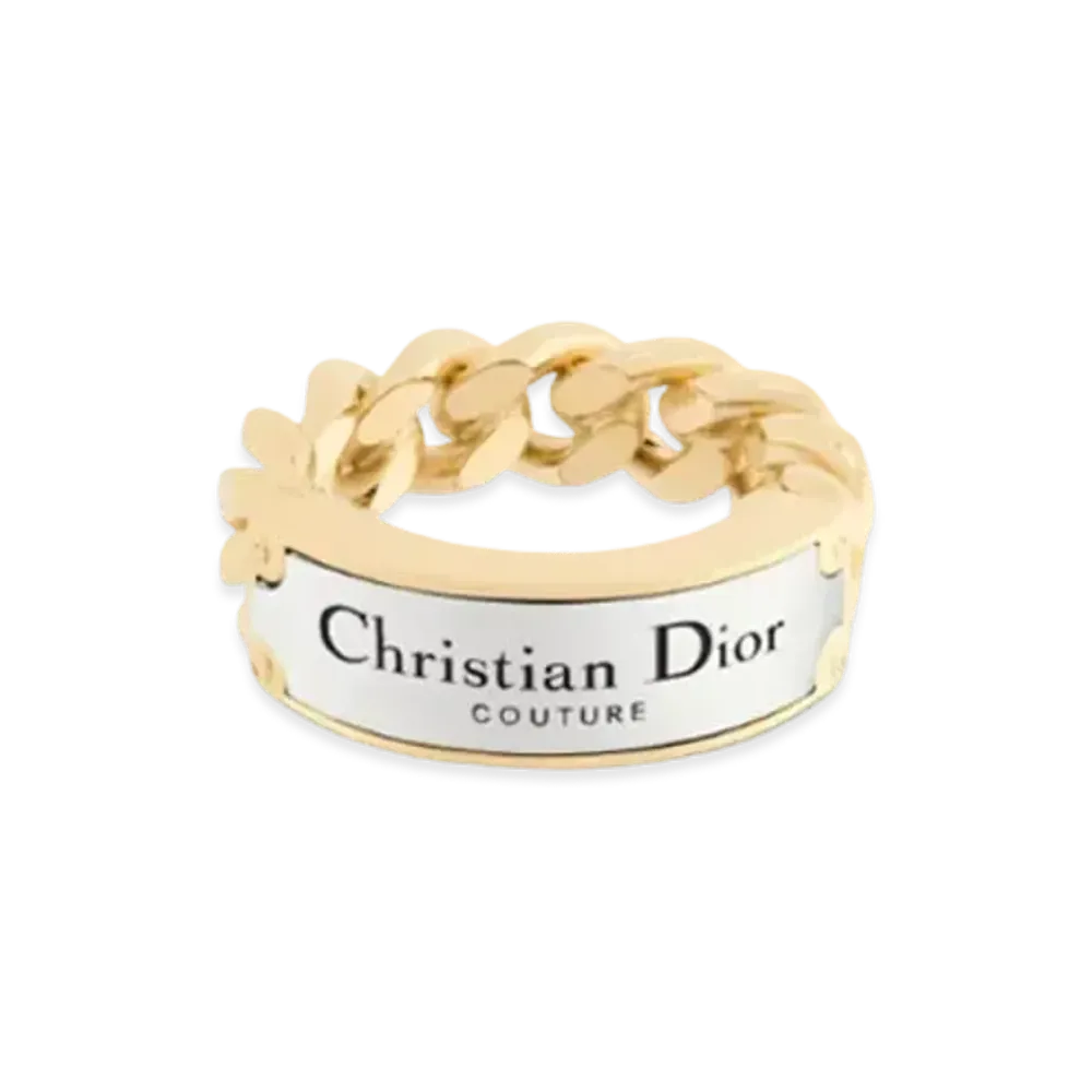 Dior Christian Dior Couture Chain Link Ring Brass "Gold/Silver"