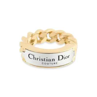 Dior Christian Dior Couture Chain Link Ring Brass "Gold/Silver"