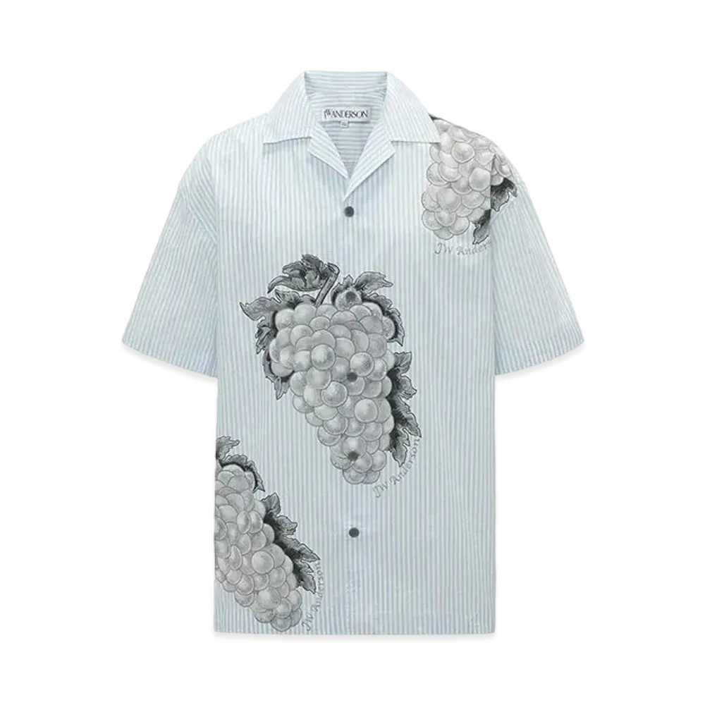 JW ANDERSON Grape Motif Short Sleeve Shirt "Light Blue"