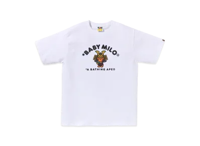 A BATHING APE Kids Kabuto Baby Milo College Tee "White"