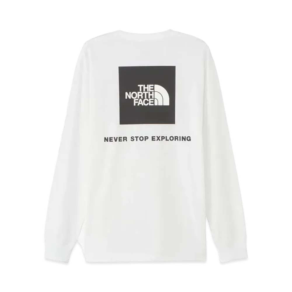 The North Face Long Sleeve Back Square Logo Tee "White"
