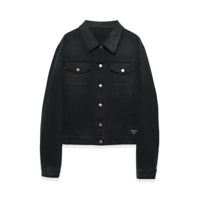 PRADA Women's Denim Blouson Jacket "Black"
