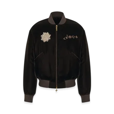 Dior x Lewis Hamilton Bomber Jacket in Technical Velvet "Brown"