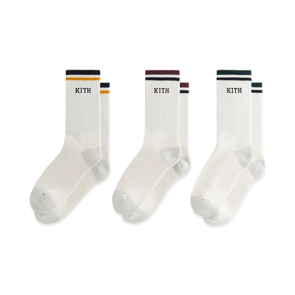 Kith 3-Pack Cotton Crew Socks "Silk"