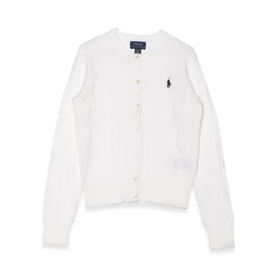 Polo Ralph Lauren Girls Mini Cable Cotton Cardigan "White"