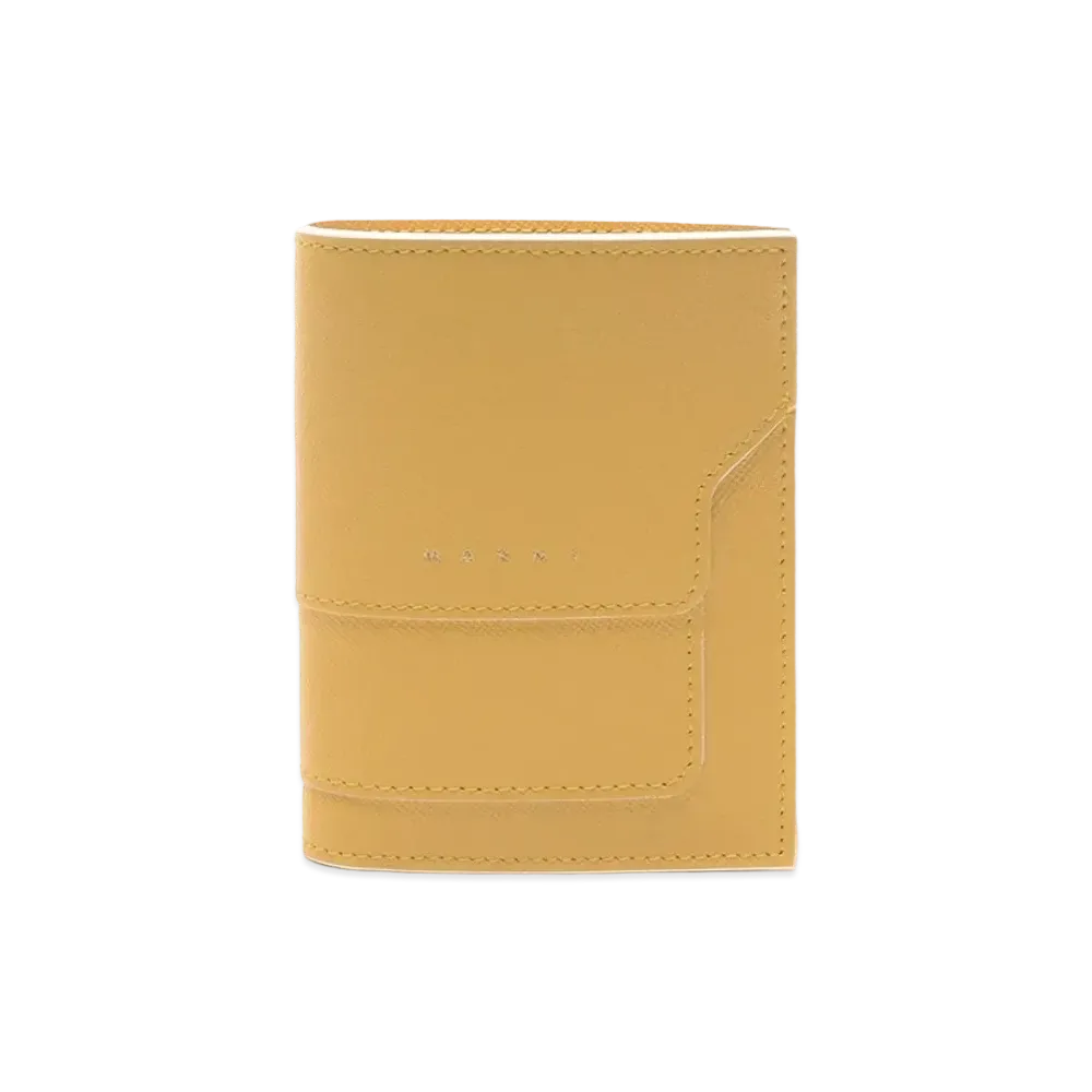 Marni Saffiano Leather Bi Fold Mono Coloured Wallet "Yellow"