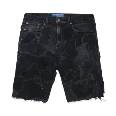 INNOCENCE NYC PATCHWORK DENIM SHORTS "BLACK"