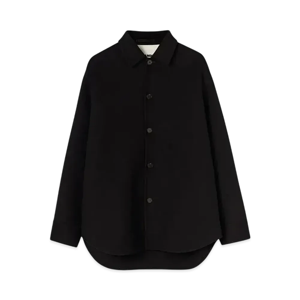 Jil Sander Men's Heavyweight Cashmere Overshirt "Black"
