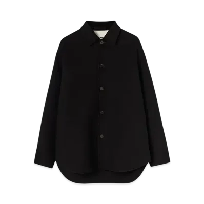 Jil Sander Men's Heavyweight Cashmere Overshirt "Black"