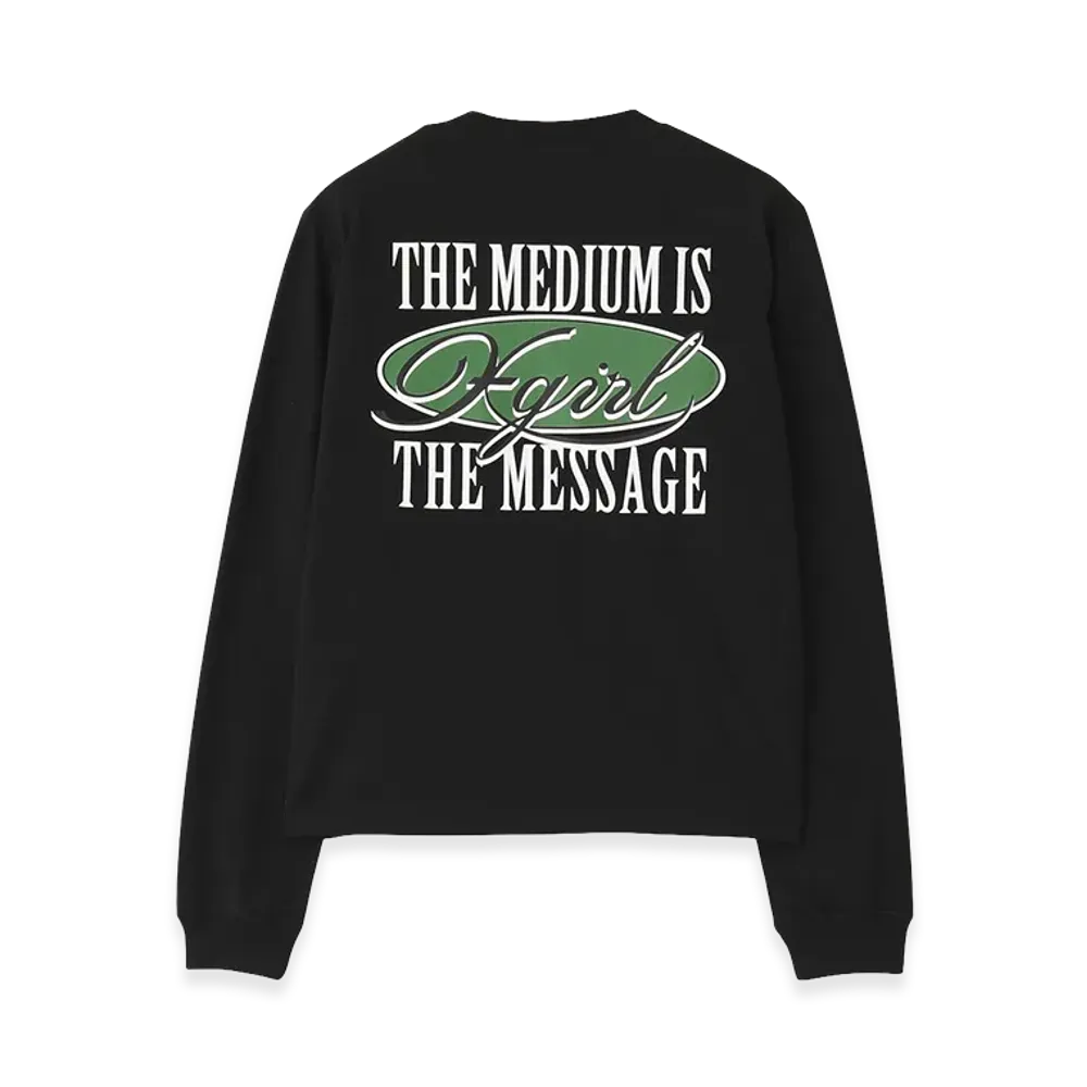 X-Girl Women's Oval Logo And Message L/S Tee "Black"