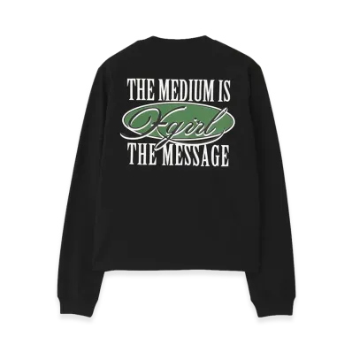 X-Girl Women's Oval Logo And Message L/S Tee "Black"
