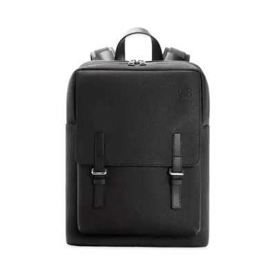 LOEWE Military Backpack In Soft Grained Calfskin "Black"