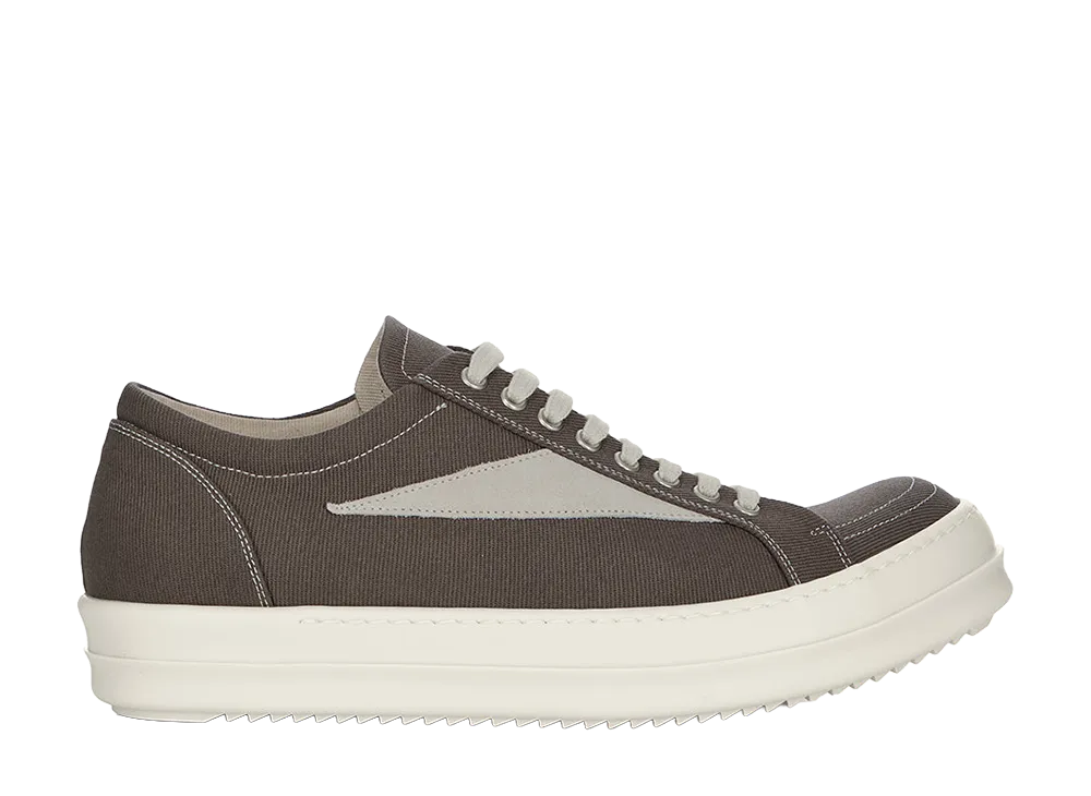 Rick Owens DRKSHDW FW26 Tower Vintage Sneaks 13oz Overdyed Denim and Suede Leather "Dust/Milk"