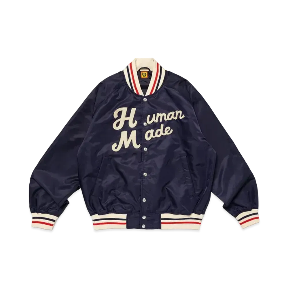 HUMAN MADE Nylon Stadium Jacket "Navy"