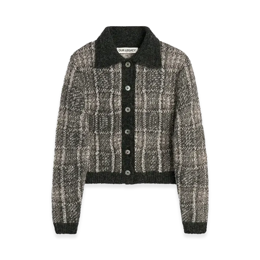 OUR LEGACY Women's Mazzy Polo "Grand Check Fuzzy Alpaca"