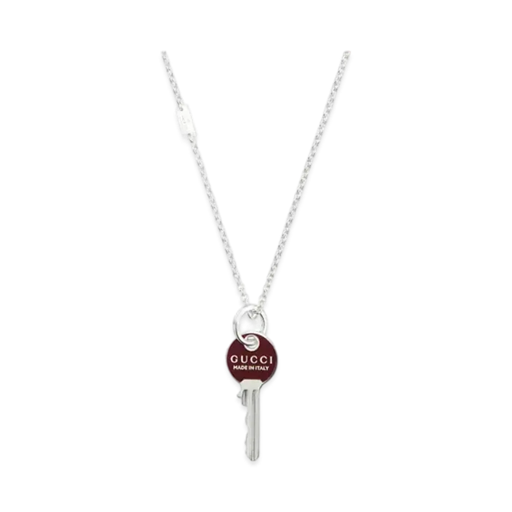 GUCCI Trademark Chain Necklace with Pendant "Sterling Silver"