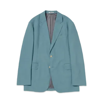 AURALEE Hard Twist Wool Dobby Jacket "Blue Grey"