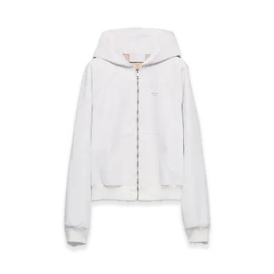 PRADA Leather Zip Hoodie "White"