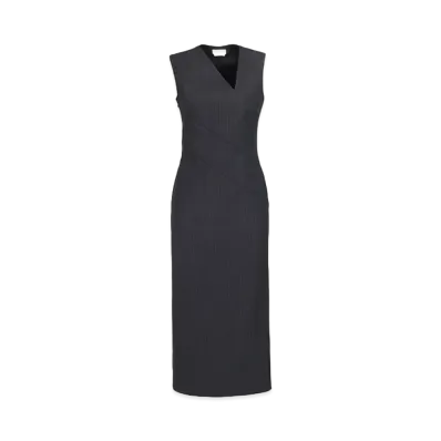Alexander McQUEEN Pinstripe Midi Dress "Gray"