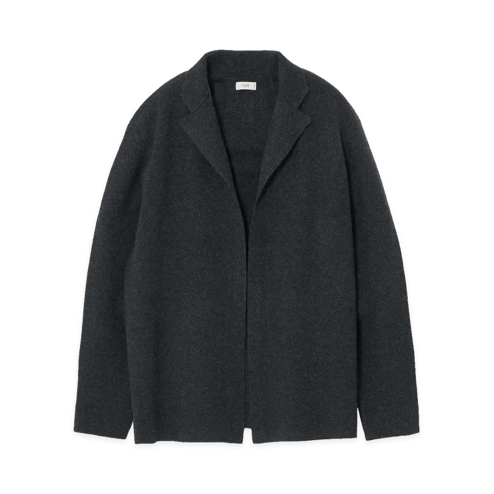 YOKE Cashmere Knit Jakcet "Charcoal"