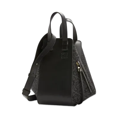 LOEWE Small Hammock Bag In Anagram Jacquard And Calfskin "Anthracite/Black"