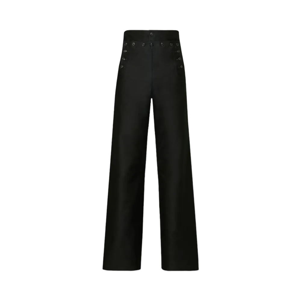 Maison Margiela Women's Satin Cotton Trousers "Black"