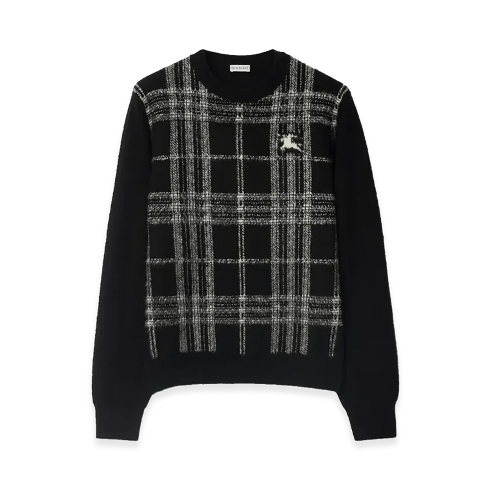 Burberry Check Wool Sweater "Black/White"