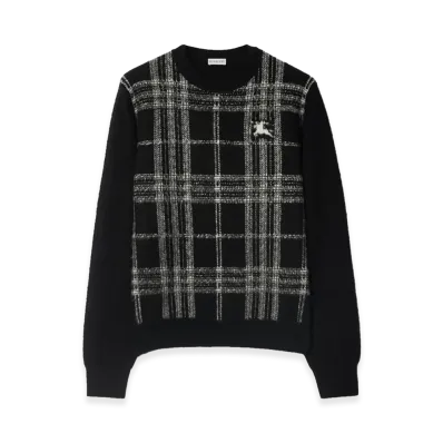 Burberry Check Wool Sweater "Black/White"