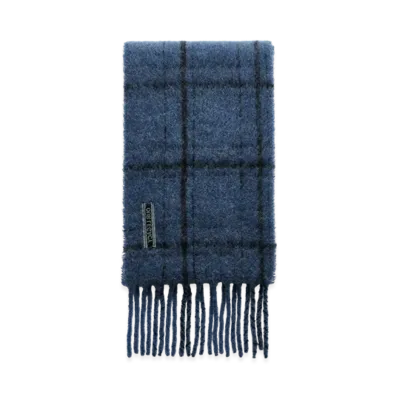OUR LEGACY Women's Estate Scarf "Deep Sea Fuzzy Alpaca Check"