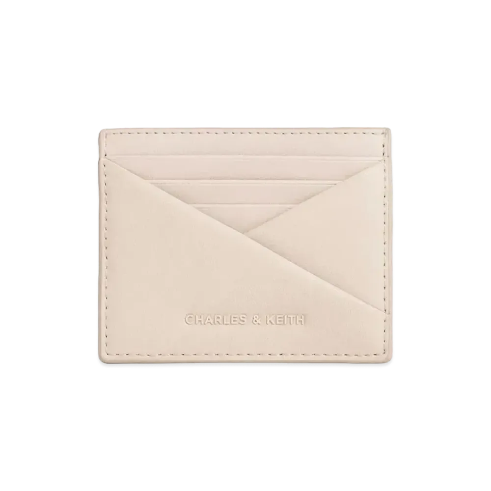 CHARLES & KEITH Midori Geometric Card Holder "Oat"