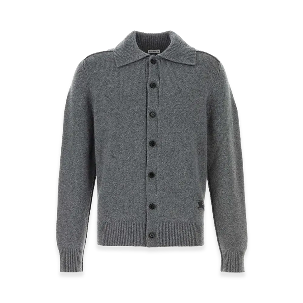 Burberry Stretch Cashmere Blend Cardigan "Gray"