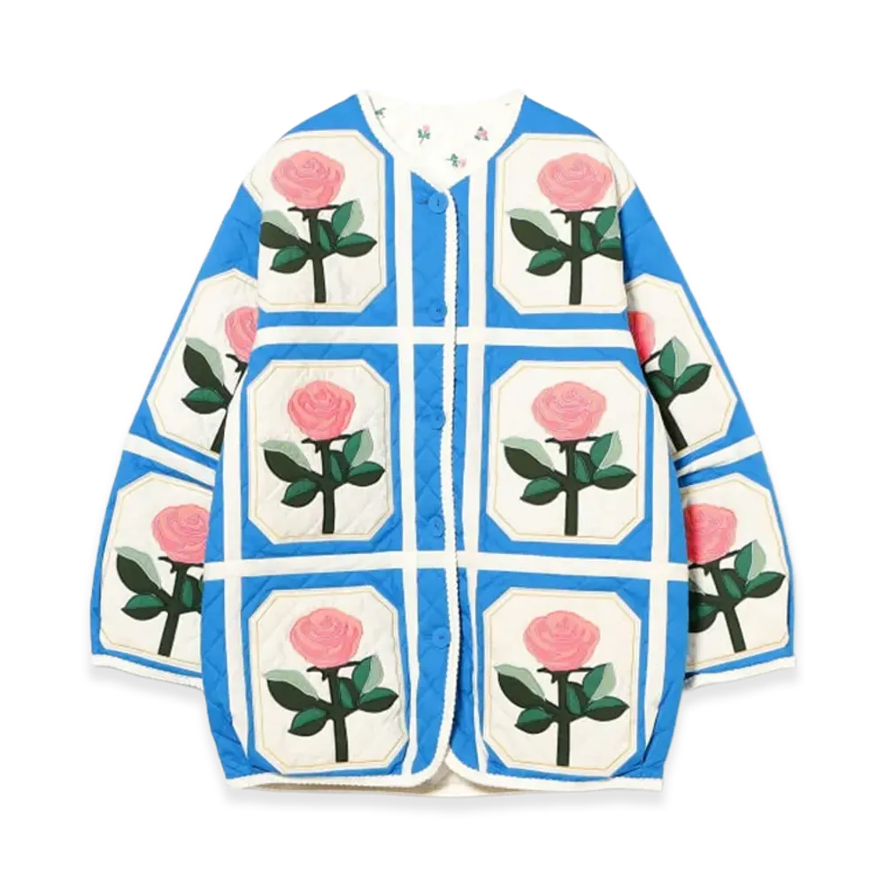 BEAMS COUTURE x RURU MARY'S Reversible Quilted Coat "Blue"